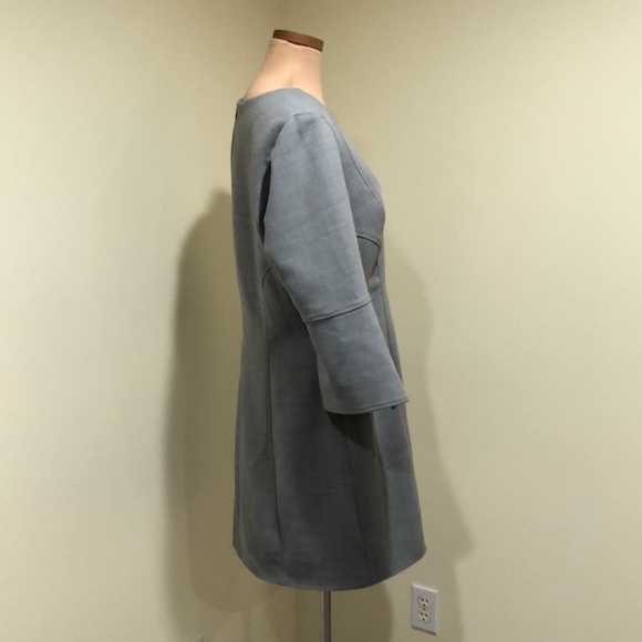 Badgley Mischka Split Sleeve Dress Size 16 Gray Fit and Flare - Picture 4 of 10